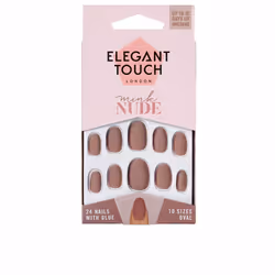 Polished Colour nails with glue oval #mink nude