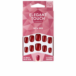 Polished Colour nails with glue squoval #rich red
