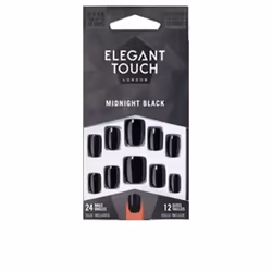 Core Colour nails with glue squoval #midnight black