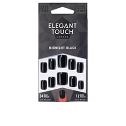 Core Colour nails with glue squoval #midnight black