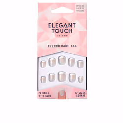 French bare nails with glue square #144-XS