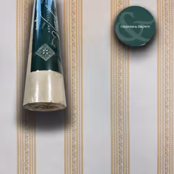 SUPER STOCK €0,56 al mq - Rotolo da 5,2mq (10x0,52mt) di Carta da Parati vinilica Top Quality lavabile RIGHE BEIGE MARCA: Gra ...