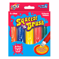 Galt Toys Squeeze 'n brush - 12 classic colours, Set di pennelli per bambini, 3 anno/i, Plastica, Multicolore