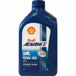 Shell Advance 4T AX7 10W40 è un lubrificane per motocicli a base sintetica per motori a 4 tempi. Ideale per protegge e ridur ...
