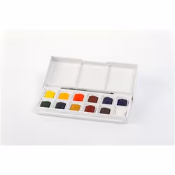 Winsor & Newton 390640 pittura ad acqua Blu, Verde, Rosso, Bianco, Giallo Palette 12 pz
