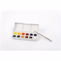 Winsor & Newton 390640 pittura ad acqua Blu, Verde, Rosso, Bianco, Giallo Palette 12 pz