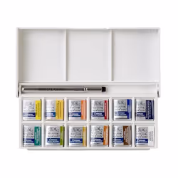 Winsor & Newton 390640 pittura ad acqua Blu, Verde, Rosso, Bianco, Giallo Palette 12 pz - Vista aggiuntiva 7
