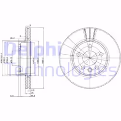 Dischi freno DELPHI BG3025, anteriore, ventilato, 2 Pezzo - Vista aggiuntiva 4