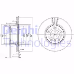 Dischi freno DELPHI BG3043 anteriore, ventilato, 2 Pezzo - Vista aggiuntiva 4