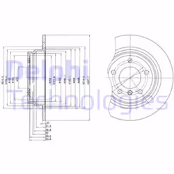 Dischi freno DELPHI BG3044 posteriore, pieno, 2 Pezzo - Vista aggiuntiva 4