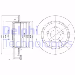 Dischi freno DELPHI BG3073 posteriore, pieno, 2 Pezzo - Vista aggiuntiva 4