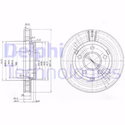 Dischi freno DELPHI BG3144 anteriore, ventilato, 2 Pezzo - Vista aggiuntiva 4