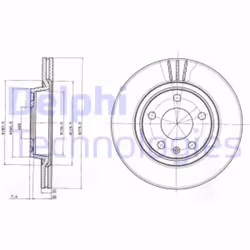 Dischi freno DELPHI BG3198 anteriore, ventilato, 2 Pezzo - Vista aggiuntiva 4