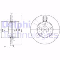 Dischi freno DELPHI BG3199 anteriore, ventilato, 2 Pezzo - Vista aggiuntiva 4