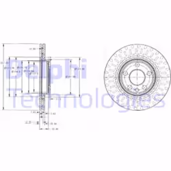 Dischi freno DELPHI BG3222 anteriore, ventilato, 2 Pezzo - Vista aggiuntiva 4