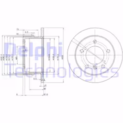 Dischi freno DELPHI BG3235 posteriore, pieno, 2 Pezzo - Vista aggiuntiva 4