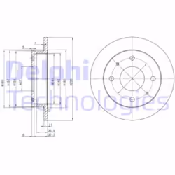 Dischi freno DELPHI BG3337 anteriore, pieno, 2 Pezzo