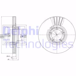 Dischi freno DELPHI BG3366, anteriore, ventilato, 2 Pezzo - Vista aggiuntiva 4
