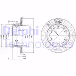 Dischi freno DELPHI BG3399 posteriore, ventilato, 2 Pezzo