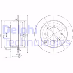 Dischi freno DELPHI BG3400 posteriore, pieno, 2 Pezzo - Vista aggiuntiva 4