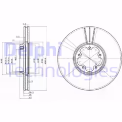 Dischi freno DELPHI BG3504 anteriore, ventilato, 2 Pezzo - Vista aggiuntiva 4