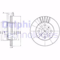 Dischi freno DELPHI BG3519 anteriore, ventilato, 2 Pezzo - Vista aggiuntiva 8