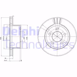 Dischi freno DELPHI BG3533 anteriore, ventilato, 2 Pezzo - Vista aggiuntiva 4