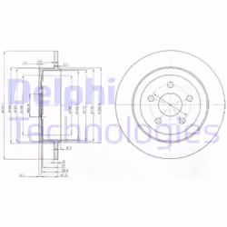Dischi freno DELPHI BG3593 posteriore, pieno, 2 Pezzo