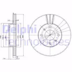 Dischi freno DELPHI BG3596 anteriore, ventilato, 2 Pezzo - Vista aggiuntiva 4