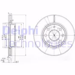 Dischi freno DELPHI BG3568 anteriore, ventilato, 2 Pezzo - Vista aggiuntiva 4