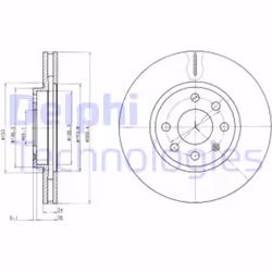 Dischi freno DELPHI BG3569 anteriore, ventilato, 2 Pezzo - Vista aggiuntiva 4
