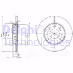 Dischi freno DELPHI BG3658 anteriore, ventilato, 2 Pezzo - Vista aggiuntiva 4
