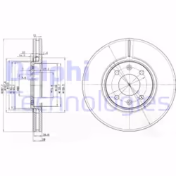 Dischi freno DELPHI BG3675 anteriore, ventilato, 2 Pezzo - Vista aggiuntiva 4