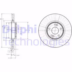 Dischi freno DELPHI BG3688 anteriore, ventilato, 2 Pezzo - Vista aggiuntiva 4