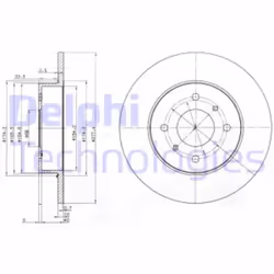 Dischi freno DELPHI BG3764 posteriore, pieno, 2 Pezzo