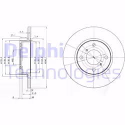 Dischi freno DELPHI BG3769 anteriore, pieno, 2 Pezzo - Vista aggiuntiva 4