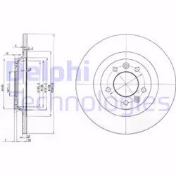 Dischi freno DELPHI BG3836 posteriore, pieno, 2 Pezzo