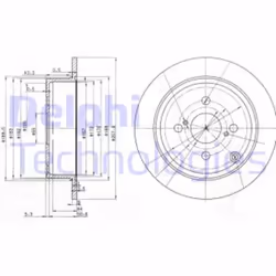 Dischi freno DELPHI BG3889 posteriore, pieno, 2 Pezzo