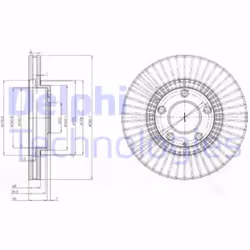 Dischi freno DELPHI BG4027 anteriore, ventilato, 2 Pezzo - Vista aggiuntiva 2