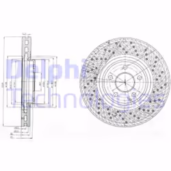 Disco freno DELPHI BG9014 anteriore, ventilato, 1 Pezzo - Vista aggiuntiva 3