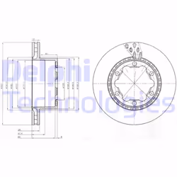 Disco freno DELPHI BG9015 posteriore, ventilato, 1 Pezzo