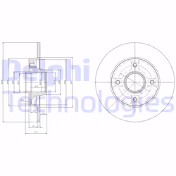 Disco freno DELPHI BG9021RS posteriore, pieno, 1 Pezzo