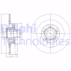 Disco freno DELPHI BG9024RS posteriore, pieno, 1 Pezzo