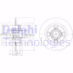 Disco freno DELPHI BG9029RS posteriore, pieno, 1 Pezzo