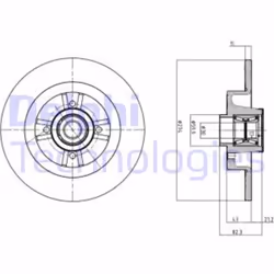 Disco freno DELPHI BG9030RS posteriore, pieno, 1 Pezzo