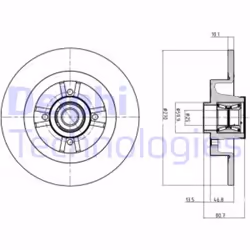 Disco freno DELPHI BG9032RS posteriore, pieno, 1 Pezzo
