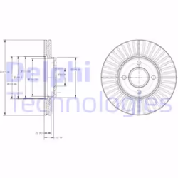 Dischi freno DELPHI BG4117 anteriore, ventilato, 2 Pezzo - Vista aggiuntiva 5