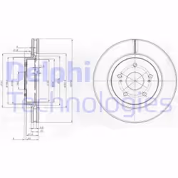 Dischi freno DELPHI BG4131 anteriore, ventilato, 2 Pezzo - Vista aggiuntiva 5