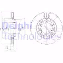 Dischi freno DELPHI BG4132 anteriore, ventilato, 2 Pezzo - Vista aggiuntiva 4