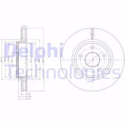 Disco freno DELPHI BG9058 anteriore, ventilato, 1 Pezzo